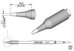 Preview: The image displays technical drawings of a thin pen. It has a sharp, conical shape and a body that widens at one end. The dimensions are provided.