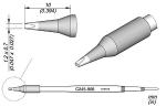 Preview: The image displays technical drawings of a pen. It features a sharp tip, a thick grip, and dimensions on one side. The drawings are shown in various views.