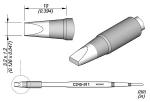 Preview: The image displays a narrow object with a conical end and a flat, rounded head. Dimensions are provided in millimeters, along with a part designation on the side.
