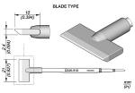 Preview: The image displays a technical drawing of a tool sheet with dimensions. It shows a flat blade with a handle attached on one side.