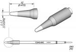Preview: The image shows a technical pen from various perspectives. The pen has a conical tip and a round body. There is a model number on the body. Dimensions are provided.