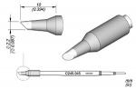 Preview: The image shows a technical drawing of a pen. It features a sharp, conical tip and an elongated body. Dimensions and labels are included.
