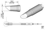 Preview: The image displays technical drawings of a sharp, elongated object with a conically tapered tip. Dimensions in millimeters are provided, illustrating the size and shape of the object.