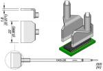 Preview: The image shows a technical illustration of a component with two tubes and dimensions. It includes a front view and a cross-section, connected by a cable to a circuit board.