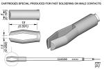 Preview: The image displays technical drawings of a special soldering tip. It has a pointed, narrow shape and is used for quick soldering. Dimensions are provided in millimeters.