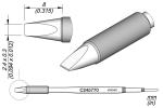 Preview: The image displays technical drawings of a device with a sharp, conical tip in the foreground. On the left side, dimensions are given in millimeters, while the overall shape is cylindrical.