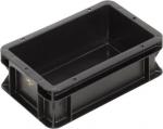 Preview: It is a rectangular, flat box made of black plastic. It has straight sides and a smooth interior, suitable for storing or transporting items.