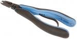Preview: The image shows a pair of pliers with blue and black handles. The pliers have a pointed, flat working side and are used for precise tasks, such as cutting or bending wire.