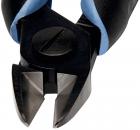 Preview: The image shows a pair of pliers with a sharp, angled cutting head and non-slip, blue handles. The head has a flat, wide opening, ideal for cutting wires.