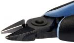 Preview: The image shows a pair of pliers with two black handles and a narrow, pointed cutting edge. The blades are sharp and suitable for cutting wire. The pliers appear sturdy and precise.