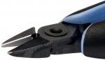 Preview: The image shows a pair of pliers with sharp, pointed blades used for cutting. The handles are black with blue rubber elements that provide a better grip.