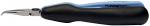 Preview: The image shows a narrow pair of pliers with an elongated, angled tip. The handle is ergonomically designed, with a black and blue surface.