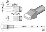 Preview: The image displays technical drawings of a geometric object from multiple perspectives. It includes dimensions in mm and shows a conical, closed endpoint with a flat edge.