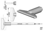 Preview: The image shows a technical drawing of a tool. It has a narrow, flat head with a sharp edge and a long, cylindrical handle. Dimensions are given in mm.