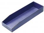 Preview: The image shows a long, narrow box made of sturdy cardboard. It has a smooth surface and is colored a uniform, dark blue both inside and outside.