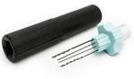 Preview: In the picture, there is a black tool handle and a light blue, star-shaped insert with several small, straight drill bits. They are designed for precise work.