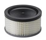 Preview: The image shows a round air filter with a black top part and a white, corrugated filter element. The structure is fabric-like and has a grid arrangement.