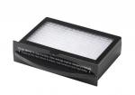 Preview: The image displays a rectangular filter with a white, textured surface, set within a black frame. On the front, there is a warning about filter maintenance.