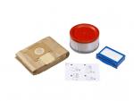Preview: In the picture, there are several objects: a brown paper bag, a round, red lid with a transparent container underneath, and a blue box. There is also a set of instructions.