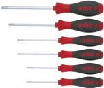 Preview: The image displays a series of six screwdrivers with gray and red handles. The handles are ergonomically designed and bear the inscription 