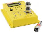 Preview: The image shows a yellow measuring device with a digital display and multiple buttons. There is a rotatable knob on top. A connector is visible on the bottom right.