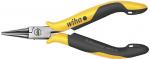 Preview: The image displays a pointed pair of pliers with two elongated jaws that narrow in the middle. The handles are black with yellow elements and feature a textured surface for improved grip.