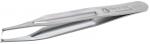 Preview: The image shows a long, narrow pair of tweezers made from shiny stainless steel. It has two gripping arms that are slightly bent at the tips to facilitate the grasping of small objects.