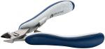 Preview: The image shows a nail clipper with ergonomic, blue handles. The blades are sharp and metallic, and the cutting mechanism is slightly open. It appears handy and precise.