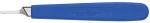 Preview: The image displays a tool featuring a blue, ergonomic handle and a narrow, metallic blade at one end. The top of the handle has embossed inscriptions.