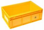 Preview: The image shows a rectangular, bright yellow plastic box. It has a flat shape and low walls, with a smooth surface and a symbolic print on one side.