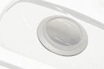 Preview: The image shows a round, flat lens in a white casing. The lens has a round, smooth edge and is slightly curved. The background is also white.
