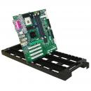 Preview: The image displays a green circuit board with numerous small components and connections, angled on a black, grooved holder.