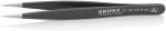 Preview: The image shows a black needle-nose plier made of stainless steel with two fine, pointed tips. On the handle, the brand 