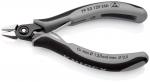 Preview: The image shows a pair of pliers with a red body and gray rubber grips. The pliers have sharp, metallic blades for cutting. They are ergonomically shaped and appear sturdy.