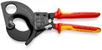 Preview: The image displays a black pipe wrench with a red handle. It features a curved edge and a large, round cutout. The wrench is designed to grip and turn pipes.
