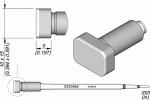 Preview: The image displays technical drawings of a cylindrical object with a rectangular head and a narrow connection, showing measurements and details.