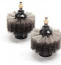 Preview: The image shows two round brush attachments. They have many fine, gray bristles that are tightly arranged. There are white mounts on top for attachment.