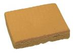 Preview: The image shows a rectangular, sponge-like object in a warm yellow hue. The surface is slightly rough and uneven, with a thicker edge on one side.