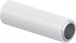 Preview: The image shows a white, cylindrical plastic tube. It is smooth and has a silver edge on one side, making the interior appear hollow.