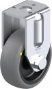Preview: The image shows a gray rubber roller axle with a sturdy metal holder. The holder has a screwed top and an opening with a silver ball that enables movement.