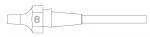 Preview: The image displays a technical drawing of a component. It features a wide, rounded front with a notch and a narrow, straight end. It appears symmetrical.