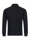 Preview: The image shows a black long-sleeve shirt from the back view. It features a stand-up collar and slim sleeves, the fabric appears smooth and uniform without any patterns.