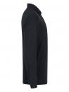 Preview: The image shows a black, long-sleeved polo shirt. It features a classic collar and is solid-colored, without any patterns. The silhouette is simple and appears both sporty and casual.
