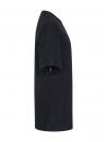 Preview: The image shows a black T-shirt in profile. It has short sleeves and a straight cut, without any noticeable details or patterns. The fabric appears simple and smooth.