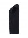 Preview: The image displays a black, sleeveless top in a side view. It features a simple, straight design with no conspicuous embellishments. The fabric appears soft and plain.