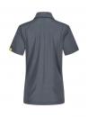 Preview: The image shows a gray polo shirt with a simple striped pattern. It has short sleeves and a classic collar. The back is visible, with no details on the front.