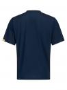 Preview: The image shows a simple, dark blue T-shirt without any print. It has short sleeves, a round neckline, and a straight fit. A small yellow label is located on the left side.