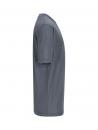 Preview: The image displays a monochrome, gray t-shirt in a side view. It features a round neckline and short sleeves, with the fabric appearing light and breathable.