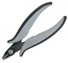 Preview: The image shows a pair of pliers with long, curved handles. The handles are black and gray, and the metal tip is narrow and sharp, suitable for precise cutting.