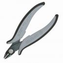 Preview: The image shows a pair of pliers with rounded, gray handles and a narrow, shiny blade. It is designed for precise cutting or gripping.